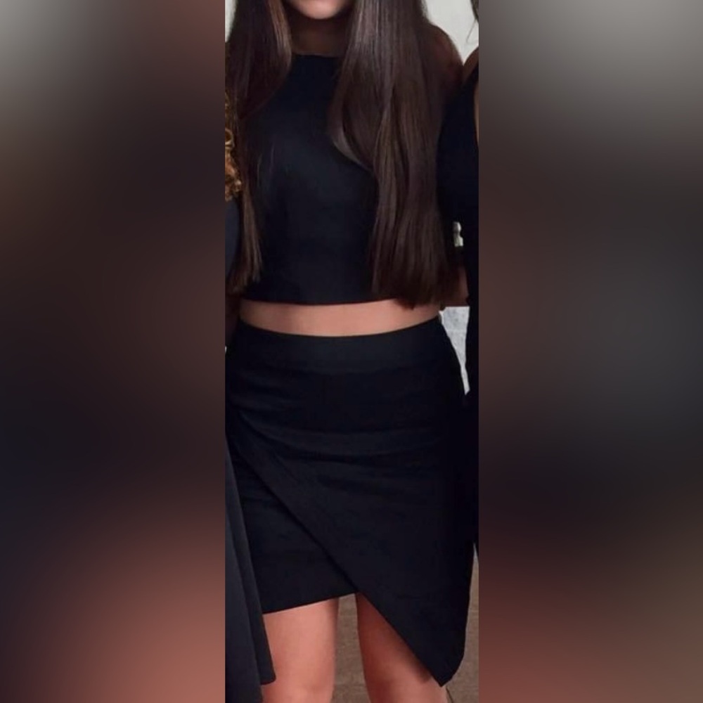Black skirt and top matching set
